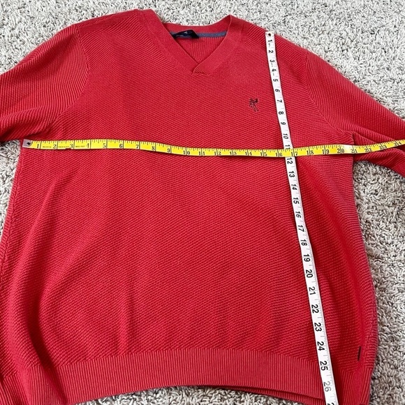 Ashworth Men’s V Neck Long Sleeve Cashmere Blend Sweater Red Pullover Knit M - Picture 5 of 9
